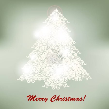 Illustration for Beautiful Christmas tree, vector illustration - Royalty Free Image