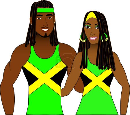 Téléchargez les illustrations : Illustration du peuple jamaïcain - en licence libre de droit