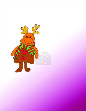 Illustration for Toy deer is dressed in coat, graphic vector illustration - Royalty Free Image