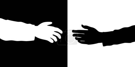 Illustration for Two hands, graphic vector illustration - Royalty Free Image