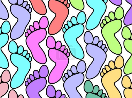 Illustration for Colorful feet, graphic vector illustration - Royalty Free Image