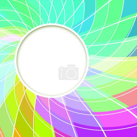 Illustration for "Creative Abstract Digital Light Flower with Round Frame for Your" - Royalty Free Image