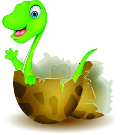 Illustration for Little dinosaur birth, graphic vector illustration - Royalty Free Image