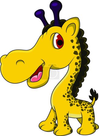 Illustration for Cute giraffe cartoon vector illustration - Royalty Free Image