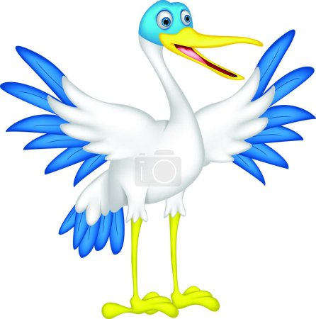 Illustration for Happy duck cartoon vector illustration - Royalty Free Image