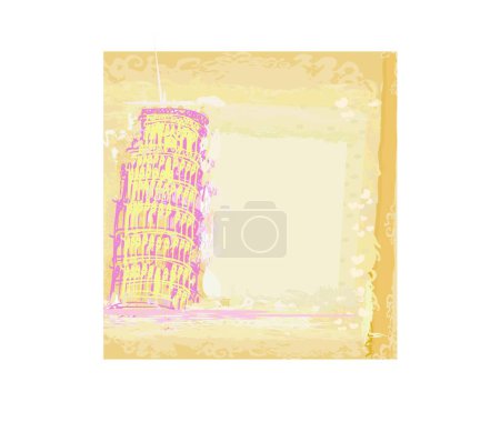 Illustration for Vintage vector pisa tower background - Royalty Free Image