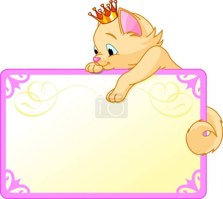 Ilustración de Cat Princess Invite o Placard, ilustración vectorial gráfica - Imagen libre de derechos