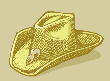 Téléchargez les illustrations : Esquisse de chapeau Stetson, illustration vectorielle - en licence libre de droit