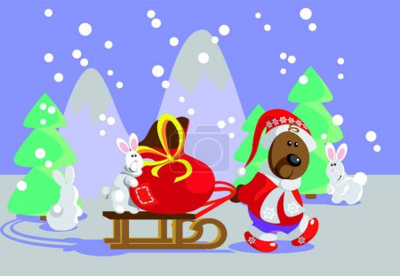 Ilustración de Bosque Santa Claus vector ilustración - Imagen libre de derechos