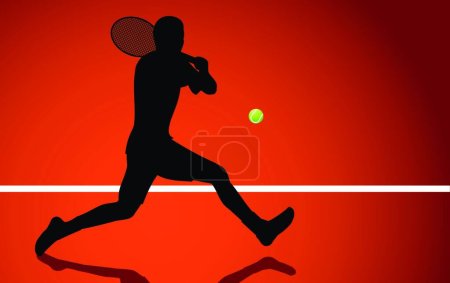 Ilustración de Silueta de jugador de tenis "ilustración - Imagen libre de derechos