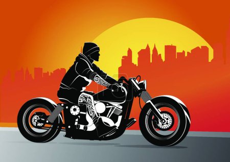 Téléchargez les illustrations : Illustration de fond vectorielle moto - en licence libre de droit