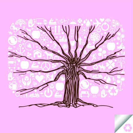 Illustration for Colorful tree vector background - Royalty Free Image