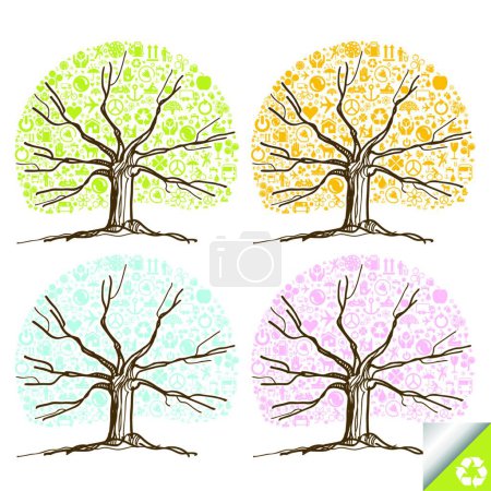 Illustration for Tree vector background vector illustration - Royalty Free Image