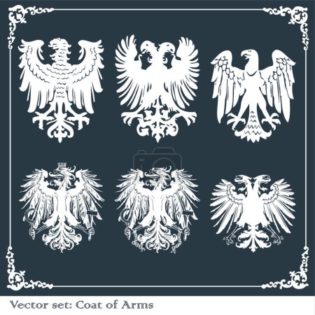 Ilustración de Escudo de armas Águila heráldica - Imagen libre de derechos