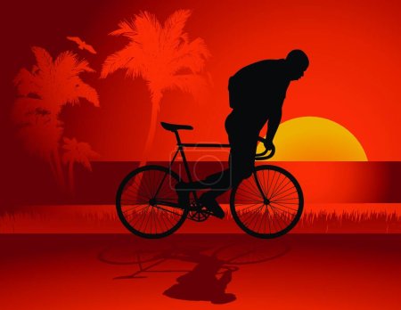 Illustration for Fixed gear bicycle rider - Royalty Free Image