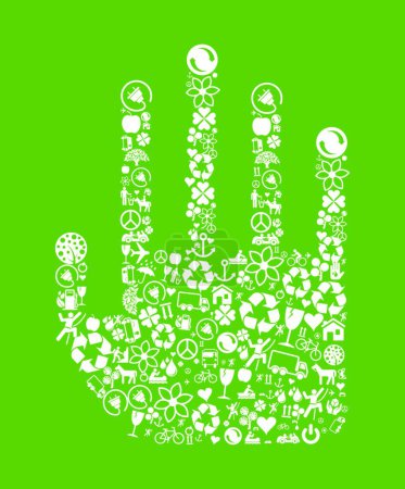 Ilustración de Green eco concept made of ecology icons vectors - Imagen libre de derechos