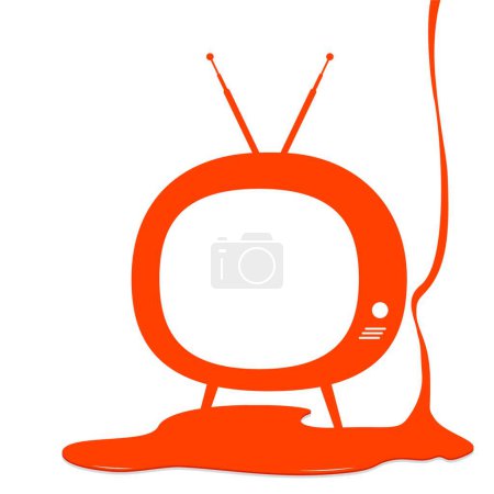 Téléchargez les illustrations : "télévision "illustration vectorielle icône web - en licence libre de droit