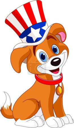 Ilustración de Cuatro de julio cachorro vector ilustración - Imagen libre de derechos