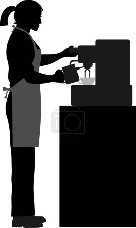 Ilustración de Mujer Café Barista Ilustración vector - Imagen libre de derechos