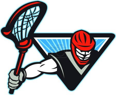 Illustration for Lacrosse Player Crosse Stick , graphic vector illustration - Royalty Free Image