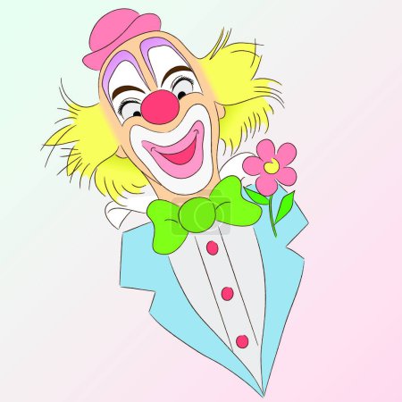 Téléchargez les illustrations : Illustration vectorielle moderne clown - en licence libre de droit