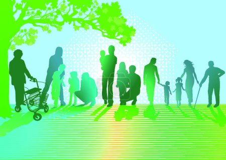 Illustration for Generations of Families modern vector illustration - Royalty Free Image