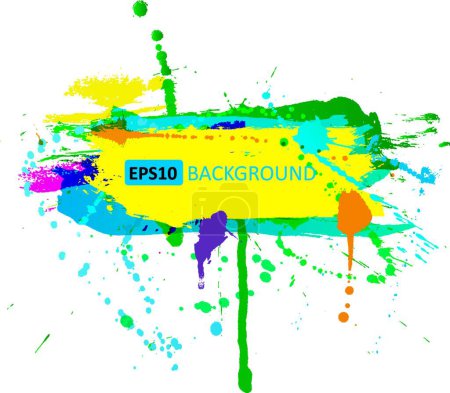 Illustration for Colorful grunge banner with ink splashes - Royalty Free Image