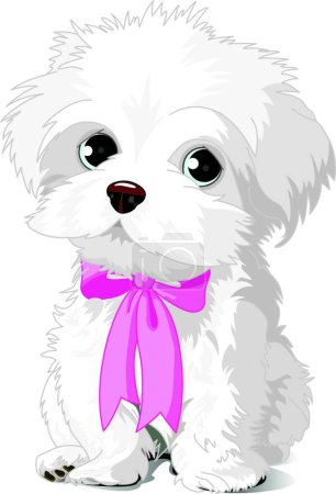 Illustration for White Puppy  vector illustration - Royalty Free Image