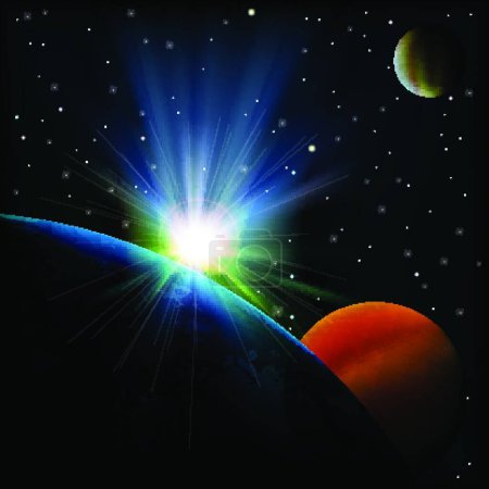 Ilustración de Fondo de espacio abstracto con estrellas - Imagen libre de derechos