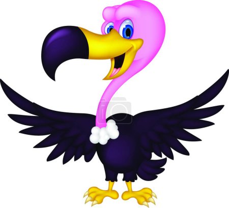 Illustration for "cute Vulture cartoon" vector illustration - Royalty Free Image