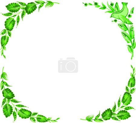 Illustration for Frame from leaves  vector illustration - Royalty Free Image