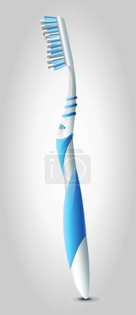Téléchargez les illustrations : "Brosse à dents bleue "illustration vectorielle icône web - en licence libre de droit