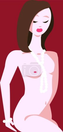 Téléchargez les illustrations : Illustration vectorielle moderne de femme nue érotique - en licence libre de droit