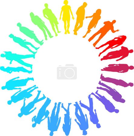 Illustration for People rainbow star modern vector illustration - Royalty Free Image