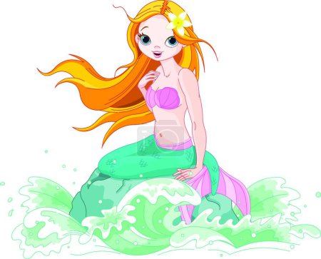 Illustration for "Beautiful Mermaid" vector illustration - Royalty Free Image