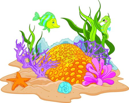 Illustration for Underwater landscape web icon, vector illustration - Royalty Free Image