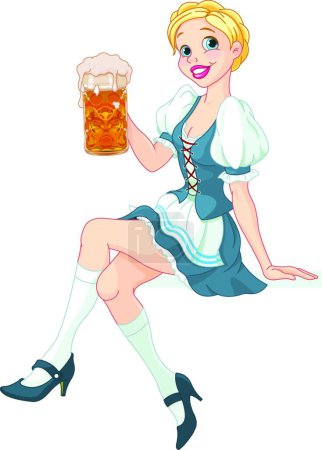 Illustration for "Oktoberfest girl"   vector illustration - Royalty Free Image