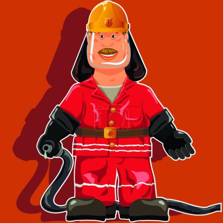 Illustration for Fireman modern vector illustration - Royalty Free Image