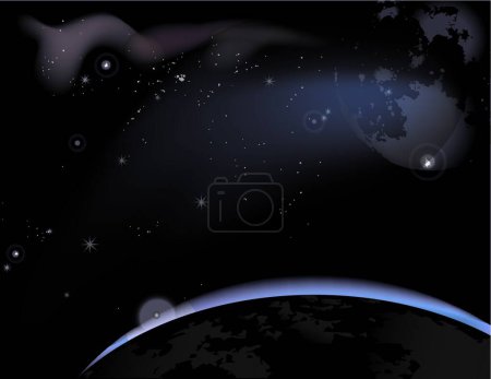 Illustration for Starry Sky modern vector illustration - Royalty Free Image