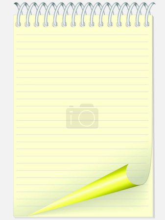 Téléchargez les illustrations : "carnet jaune "illustration vectorielle - en licence libre de droit