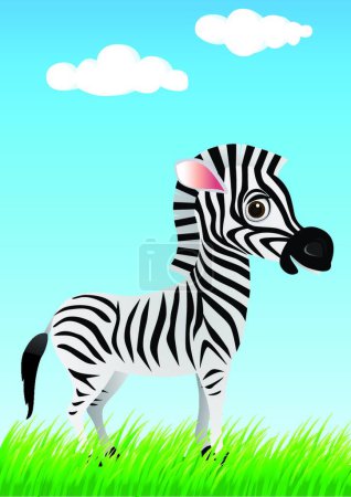 Téléchargez les illustrations : Illustration vectorielle de dessin animé Zebra - en licence libre de droit