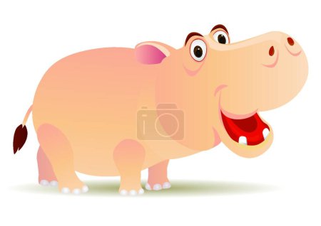 Illustration for Hippo cartoon vector illustration - Royalty Free Image