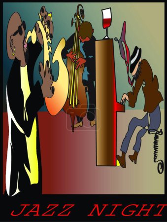 Illustration for Jazz trio modern vector illustration - Royalty Free Image
