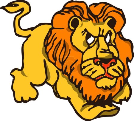 Ilustración de Ilustración de vector moderno león enojado - Imagen libre de derechos
