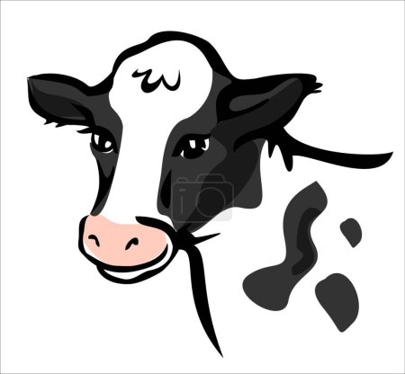 Ilustración de Linda ilustración de vector de vaca de dibujos animados - Imagen libre de derechos
