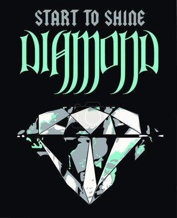 Ilustración de Cartel de lujo de diamantes, ilustración de vector colorido - Imagen libre de derechos