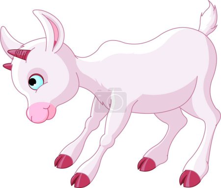 Téléchargez les illustrations : Illustration vectorielle moderne Little Baby Goat - en licence libre de droit