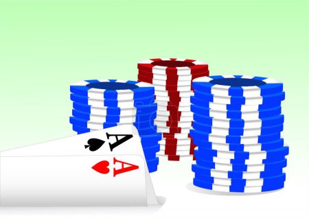 Illustration for Casino elements set vector illustration - Royalty Free Image