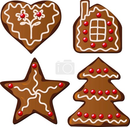 Illustration for Vector illustration of gingerbread cookies - Royalty Free Image