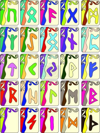 Illustration for Rune cards modern vector illustration - Royalty Free Image